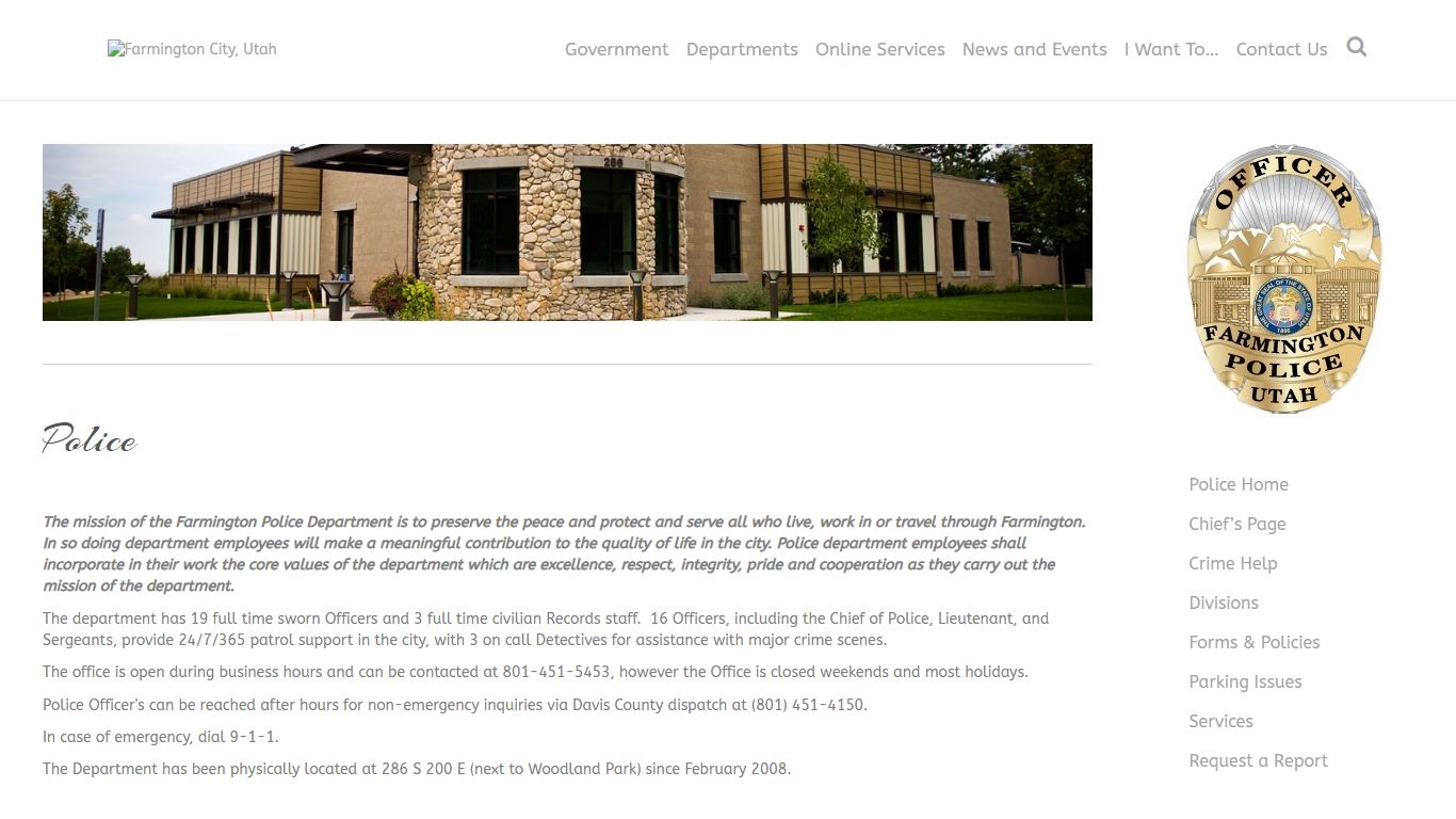 Police – Farmington City, Utah