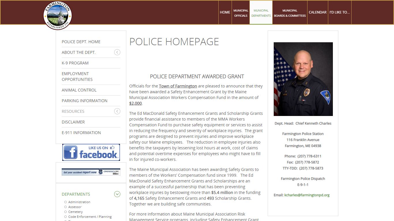 Town of Farmington, Maine - Police